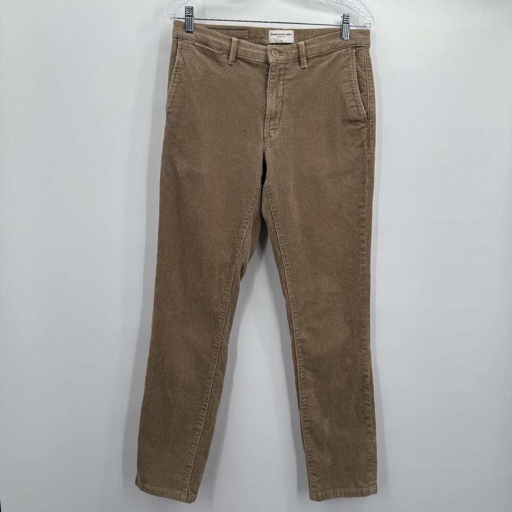 These Glory Days‎ Pants Mens 30x30 Beige Almon Slim Cord Corduroy Chino Stretch